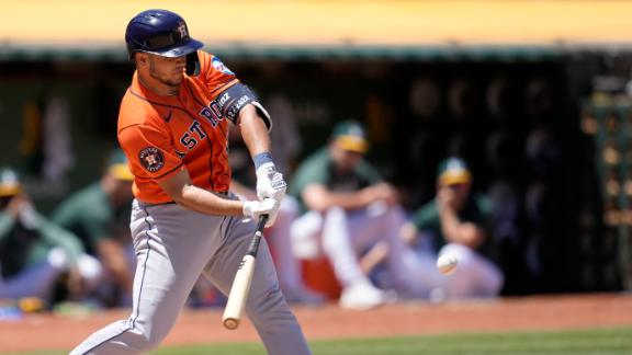 Waldichuk holds Astros hitless in relief, A's launch 3 homers in win