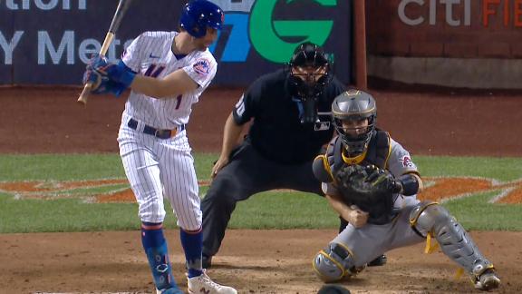 Delay's 2-run double in 6-run 7th sparks Pirates over Mets 7-4