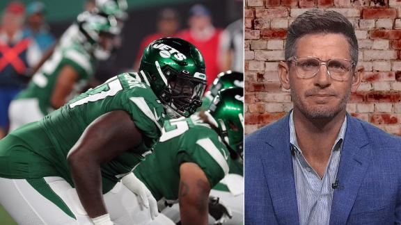 Rich Cimini on X: This clip from Aaron Rodgers on Mekhi Becton