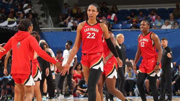 Three Aces secure double-doubles as Las Vegas rallies to defeat the Sky ...