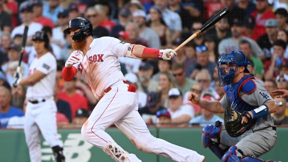 Duvall home run helps Red Sox rally past Dodgers, 8-5
