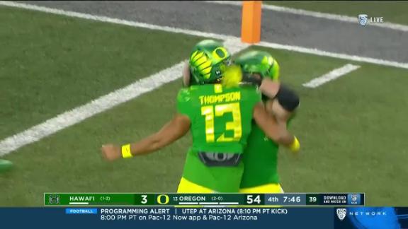 Bo Nix throws 3 TD passes, Oregon routs Hawaii 55-10