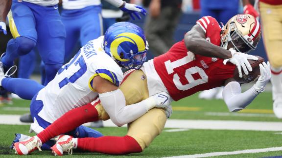 49ers force 2 late turnovers and hold on for a 30-23 rivalry victory over  the LA Rams