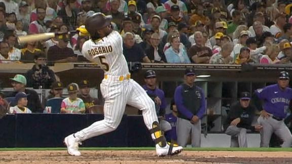 Campusano homers and gets 4 hits as the Padres rout the Tigers 14-3