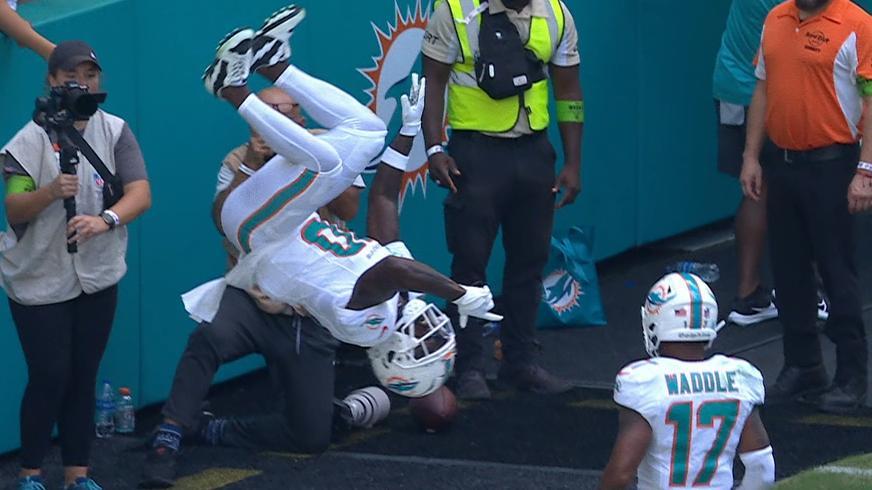 Tyreek Hill celebration after touchdown. 