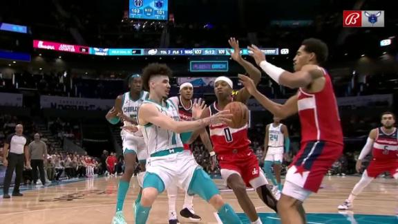 LaMelo Ball, Hornets rally from 19-point deficit to hand Wizards