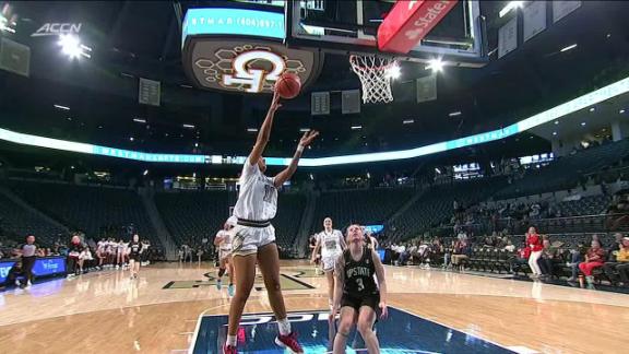 Aixa Wone Aranaz comes up with steal and score for Georgia Tech