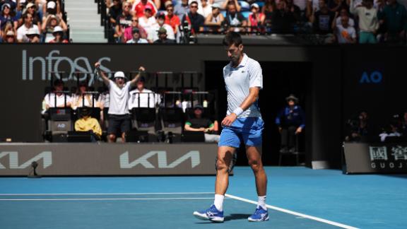 Novak Djokovic drops 2nd set to Jannik Sinner