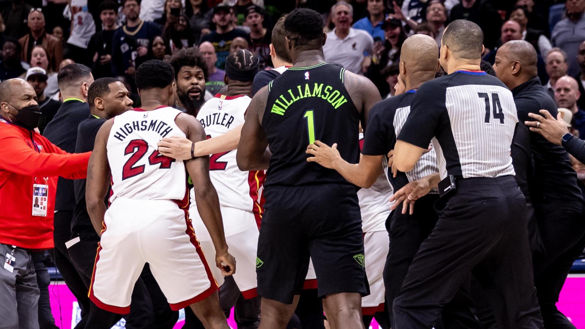 NBA suspends five players for roles in Heat-Pelicans fight - ESPN