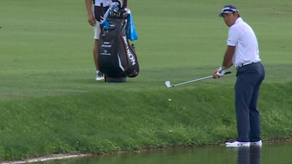 'He's walking on water': Matsuyama nearly eagles it from the drink
