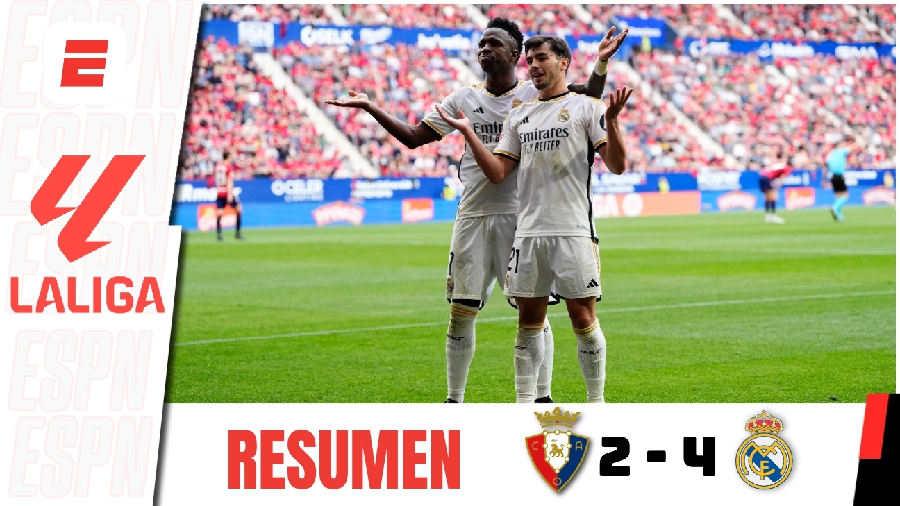 El Real Madrid se mantiene firme en la punta tras golear al Osasuna en ...