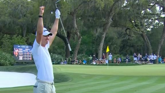 Maverick McNealy one-hop dunks in a birdie