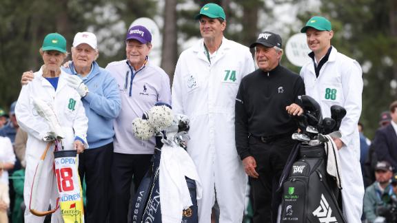 Gary Player, Jack Nicklaus and Tom Watson tee off to open the 2024 Masters