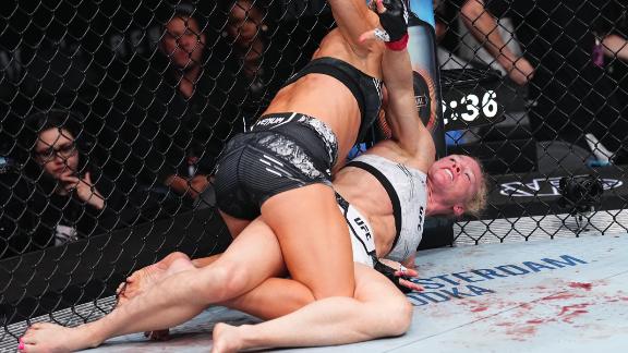 Kayla Harrison submits Holly Holm in her UFC debut