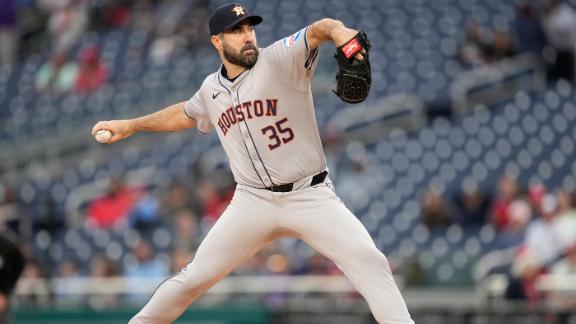 Justin Verlander allows 2 runs over 6 innings in season debut for Astros in 5-3 win over Nats