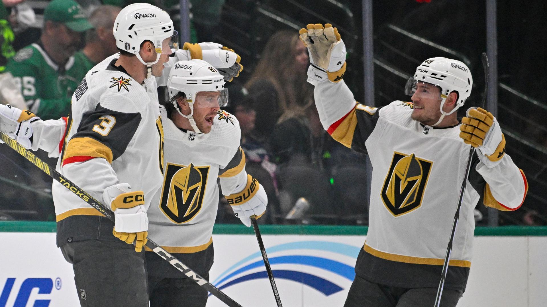 Vegas captain Stone scores quick in return and defending Cup champions open with 4-3 win at Dallas