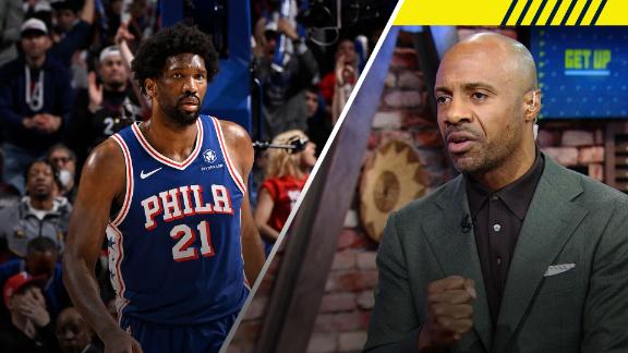 Jay Williams explains why Joel Embiid should have been ejected for grabbing the ankles of Mitchell Robinson.