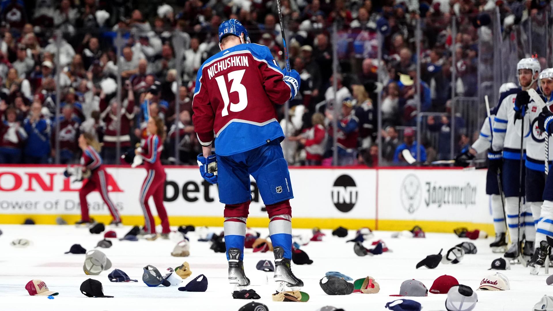 Nichushkin records 1st career hat trick  Avalanche beat Jets 5-1 in Game 4 to take 3-1 series lead