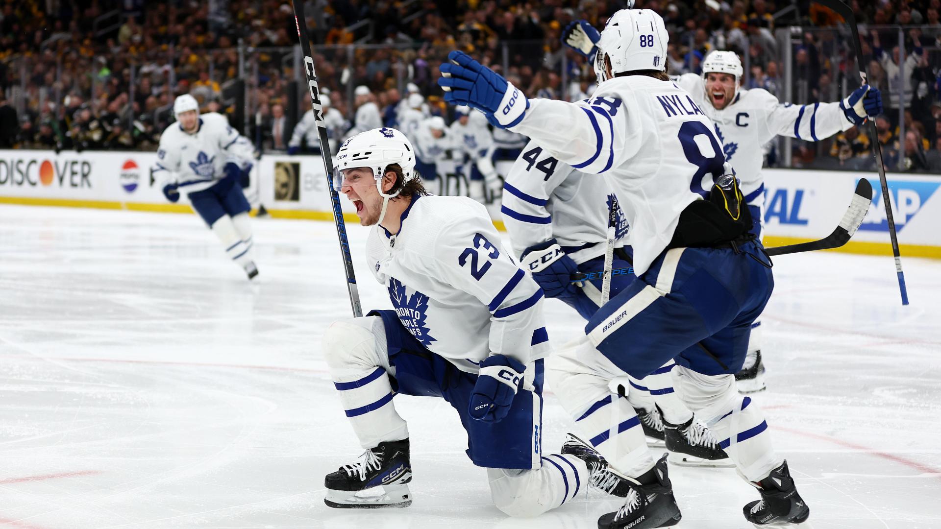 Knies scores in overtime  Matthews-less Maple Leafs avoid elimination with 2-1 win over Bruins