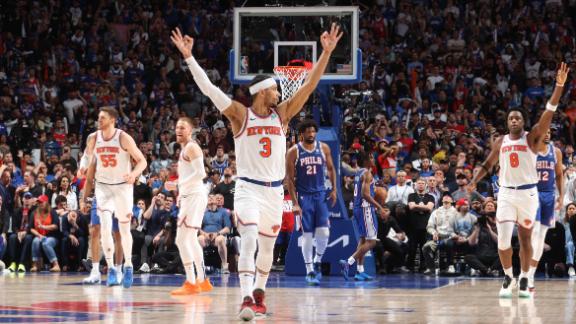 Knicks advance to the Eastern Conference semis  topping 76ers 118-115 in Game 6