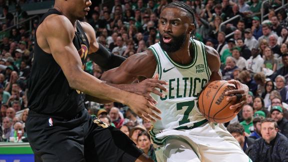 Brown  White lead Celtics  3-point onslaught  powering Boston to 120-95 Game 1 win over Cavaliers