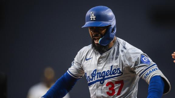 Teoscar Hern  ndez hits a grand slam and Paxton pitches 6 strong innings as Dodgers beat Padres 5-0
