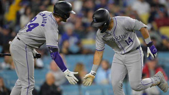 Tovar has 3 hits  homers as Rockies provide Hudson with run support in 4-1 victory over Dodgers