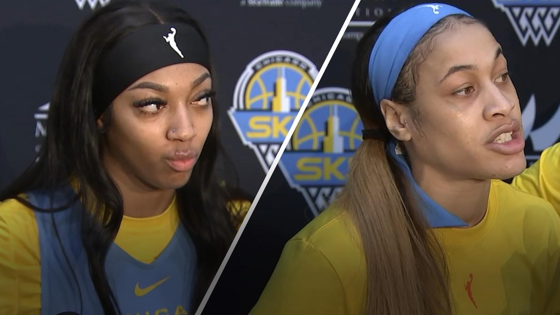 Angel Reese and Chennedy Carter speak about Carter's shove of Caitlin Clark