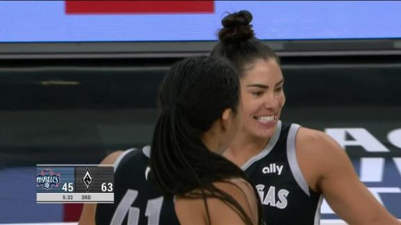 Kelsey Plum threads the needle to A'ja Wilson for an Aces bucket