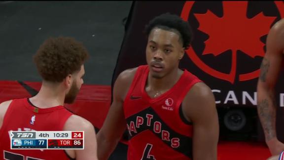 Scottie Barnes slam has Raptors fans on their feet

