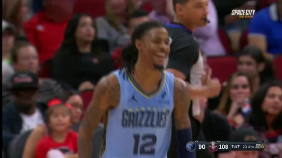 Ja Morant swishes logo 3-pointer for Grizzlies.