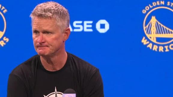 Steve Kerr shares that Steph Curry believes his ankle sprain is "mild" but that the team is awaiting an MRI.