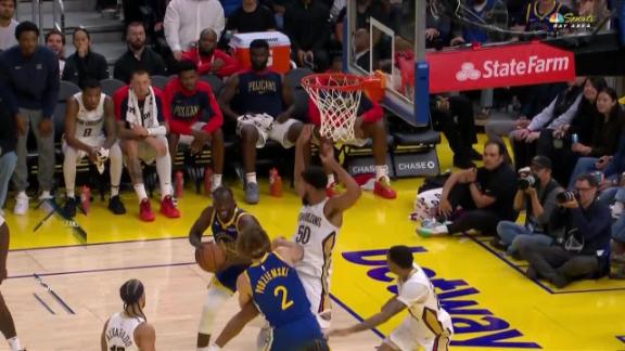 Brandin Podziemski shows off vision with nice dish vs. New Orleans Pelicans