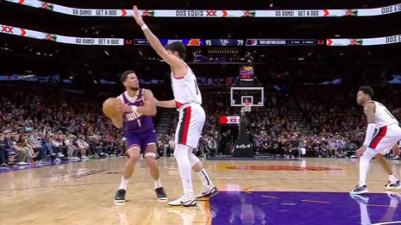 Devin Booker buries basket against Portland Trail Blazers