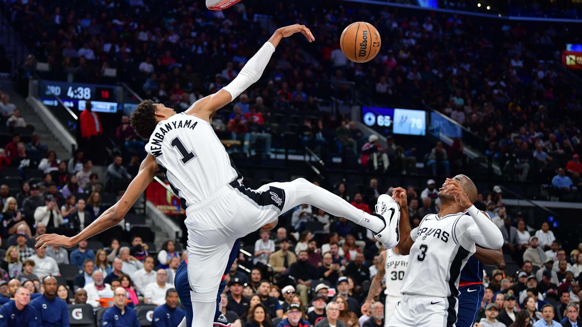 Victor Wembanyama does it all for the Spurs with a big rejection on one end leading to an emphatic dunk.