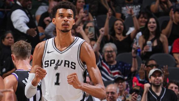 Victor Wembanyama stuffs the stat sheet with 34 points, 14 rebounds, 6 assists and 3 blocks in the Spurs' decisive win over the Kings.