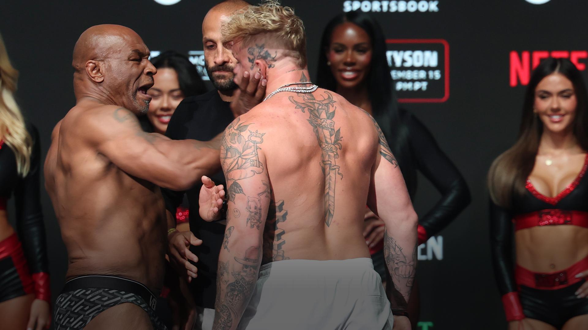 Mike Tyson slaps Jake Paul in face during final stare-down - ESPN