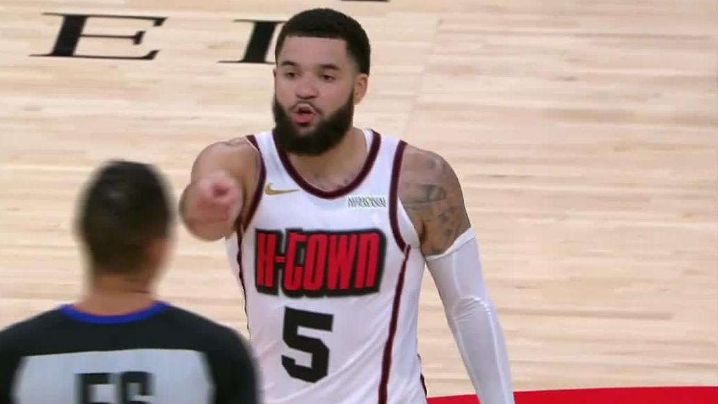 Fred VanVleet voices his anger towards the officials after being ejected in the fourth quarter.