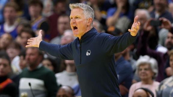Steve Kerr lays into the referees late in the Warriors' loss after Christian Braun appeared to signal for a timeout when the Nuggets had none remaining.