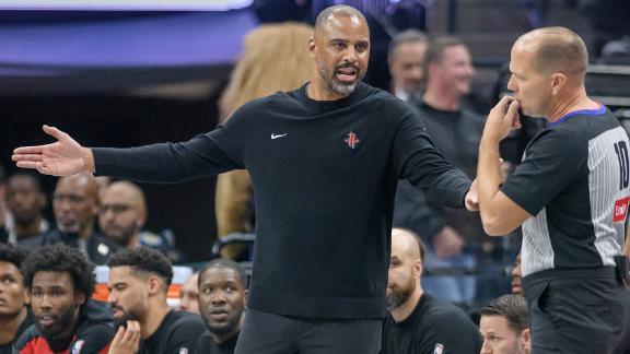 Rockets head coach Ime Udoka goes off on an official down the stretch vs. the Kings and gets ejected from the game.