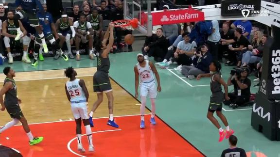 Josh Minott elevates for alley-oop