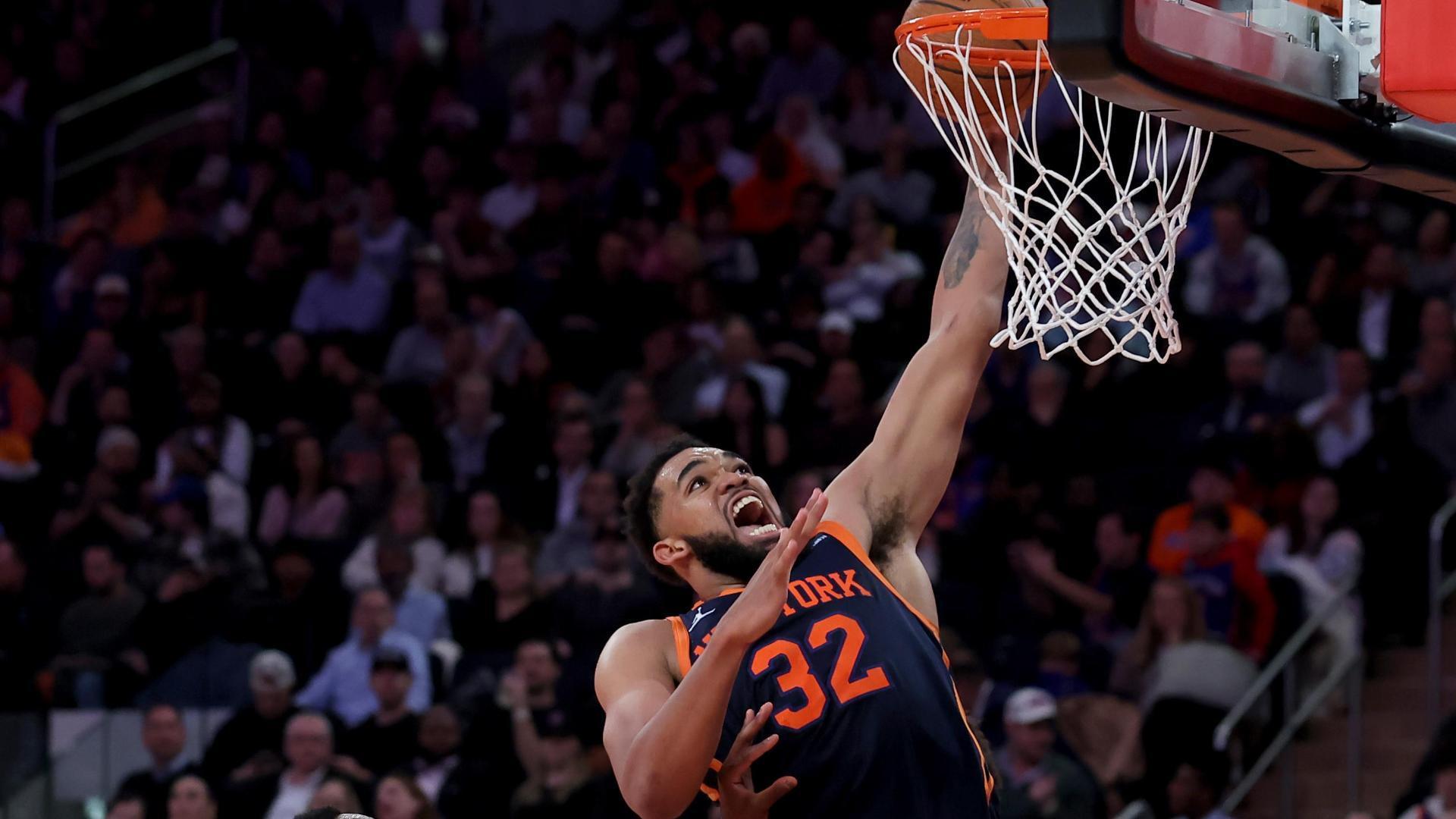 Karl-Anthony Towns gets up for the beautiful dunk
