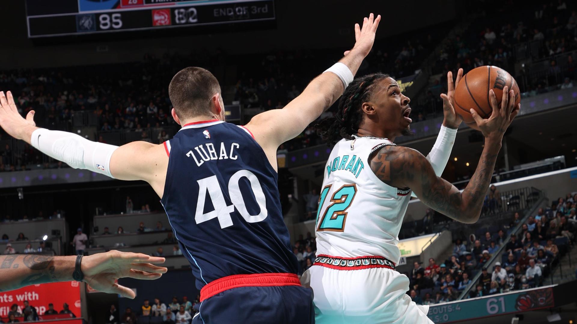 Ja Morant gets past Ivica Zubac with a 360 lay-in.
