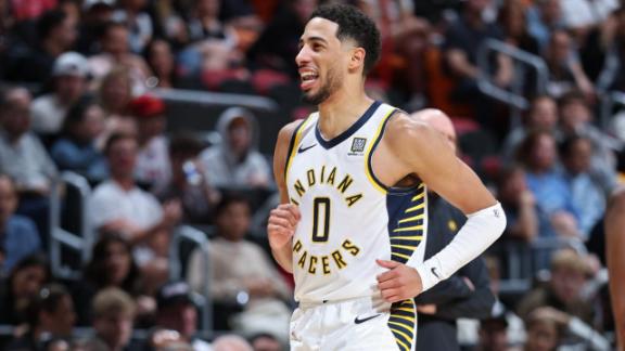 Tyrese Haliburton scores 33 points and hands out 15 assists as the Pacers beat the Heat 128-115.