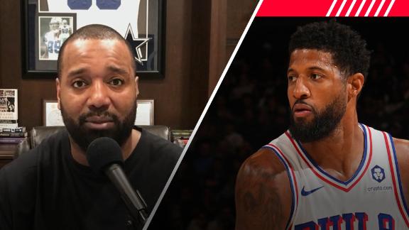 Chris Canty wonders whether the 76ers' front office is the reason Paul George is stopping his podcast.