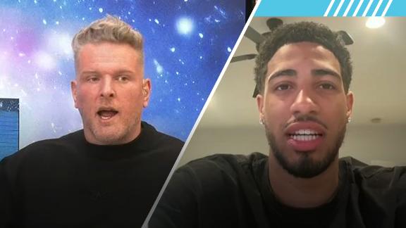 Tyrese Haliburton gives Pat McAfee a step-by-step guide to his electrifying game-winning four-point play for the Pacers vs. the Bucks.