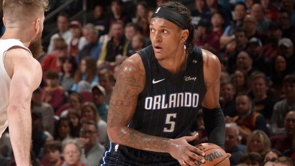 Magic makes some clutch plays down the stretch to take down the Cavs, ending Cleveland's 16-game winning streak.