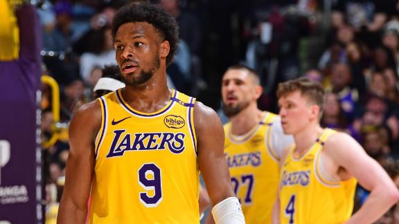 Bronny James turns in his best game of the season as he notches a career-high 17 points for the Lakers on Thursday.