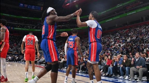The Pistons roll past the Pelicans without Cade Cunningham, getting 66 points from their bench in the win.