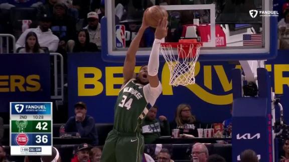 Giannis Antetokounmpo throws down big jam vs. Detroit Pistons